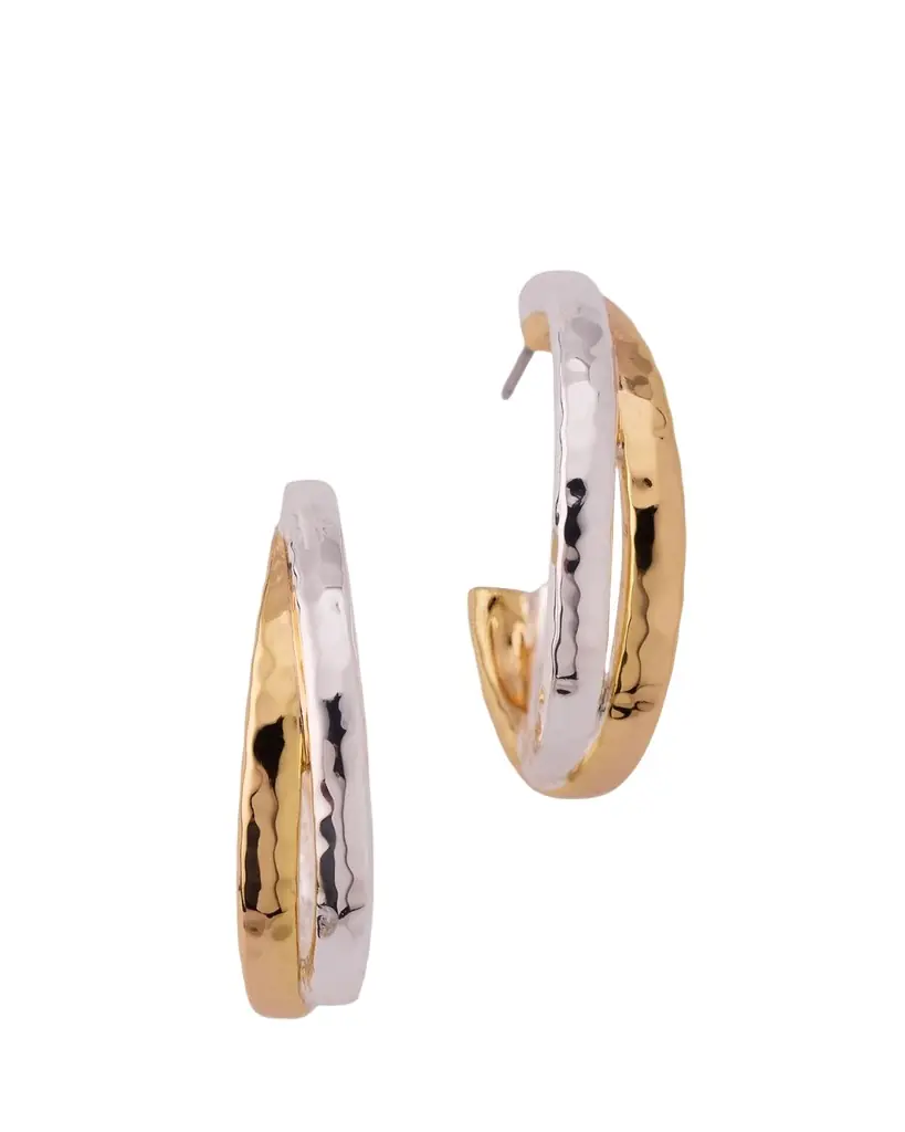 Anabel Aram Jewelry Farrier Mixed Metal Hoop Earrings