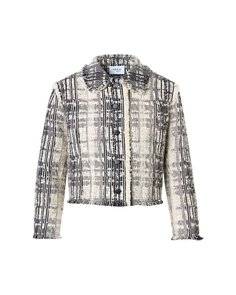 Akris punto Textured Raw Cotton Denim Jacket