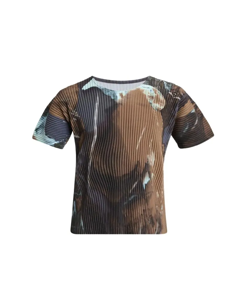 Homme Plisse Issey Miyake Men's Multi Agate Pleated T-Shirt