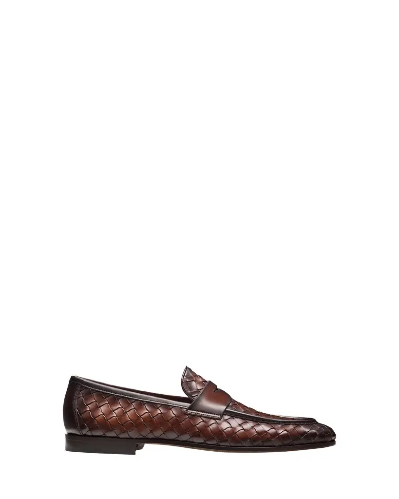 Magnanni Men's Hyde Woven Leather Penny Loafers
