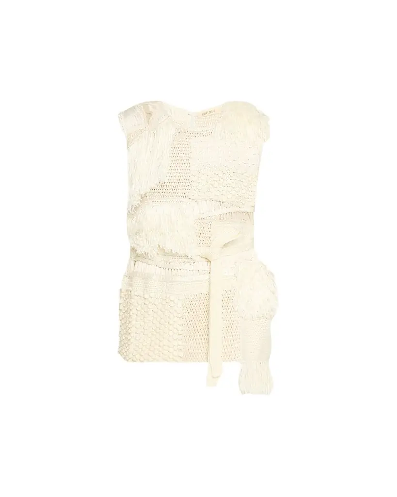 Heirlome Laia Patchwork Mixed-Knit Sleeveless Top With Belt
