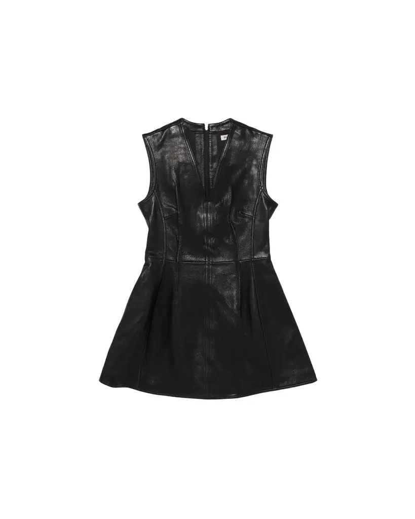 SIMKHAI Juliette Sleeveless Leather Midi Dress