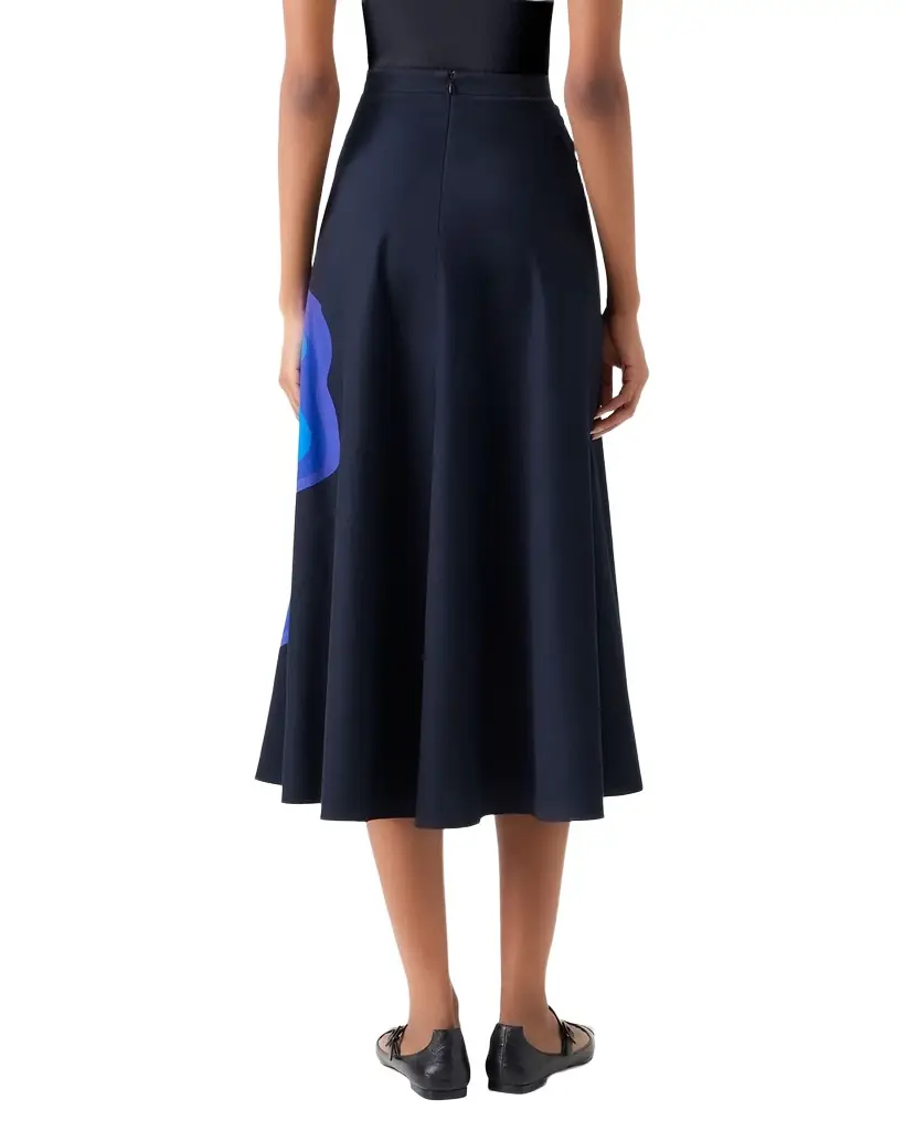 Akris punto Flower-Print A-Line Midi Skirt