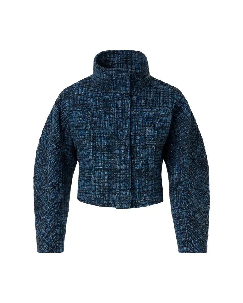 Akris punto Raw Denim Tweed Zip Jacket