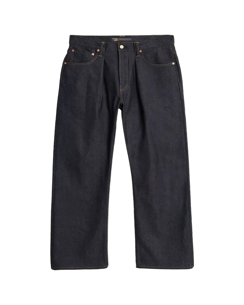 The Seven Continents Men's Cinch Raw Denim Loose-Fit Pleated Jeans