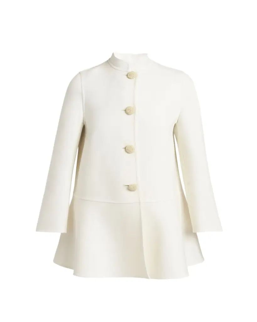 Valentino Garavani Embellished-Button Cashmere Single-Breasted Coat