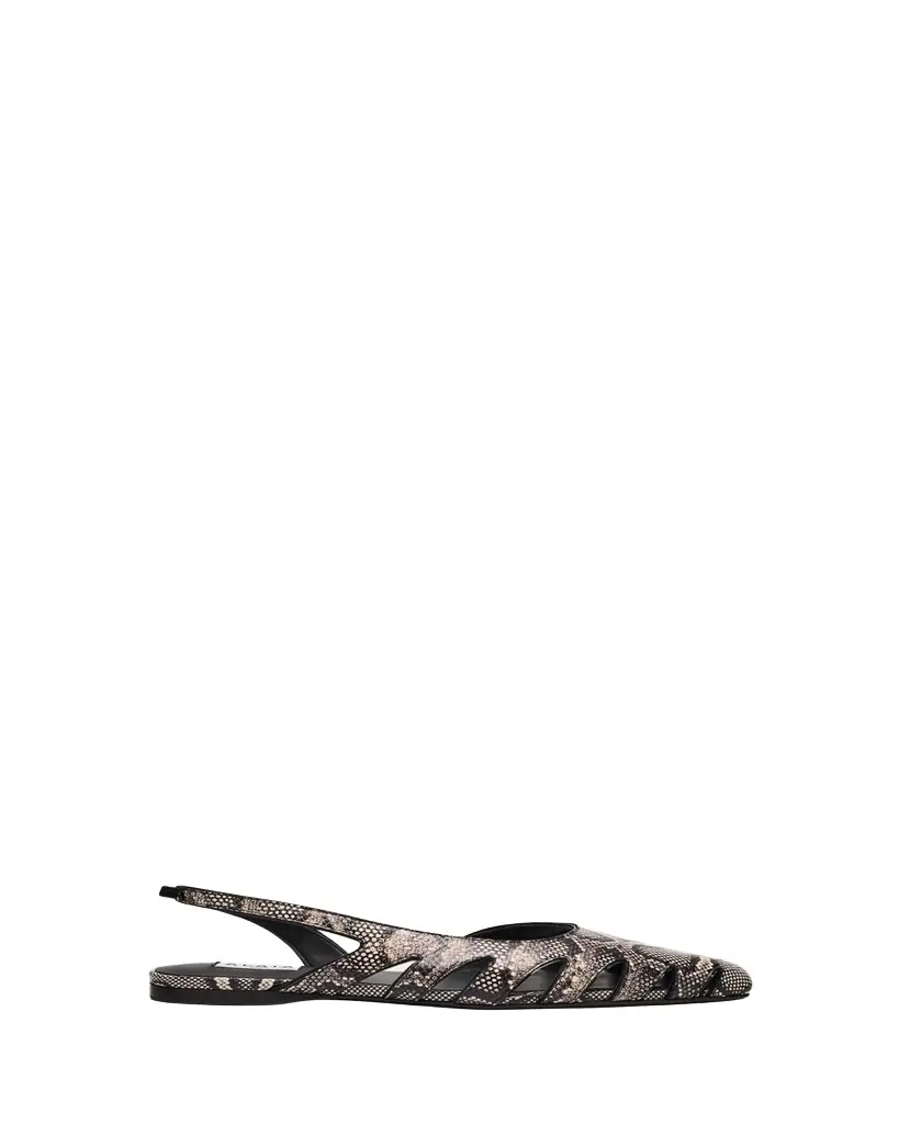 ALAIA Snakeskin Leather Slingback Flats
