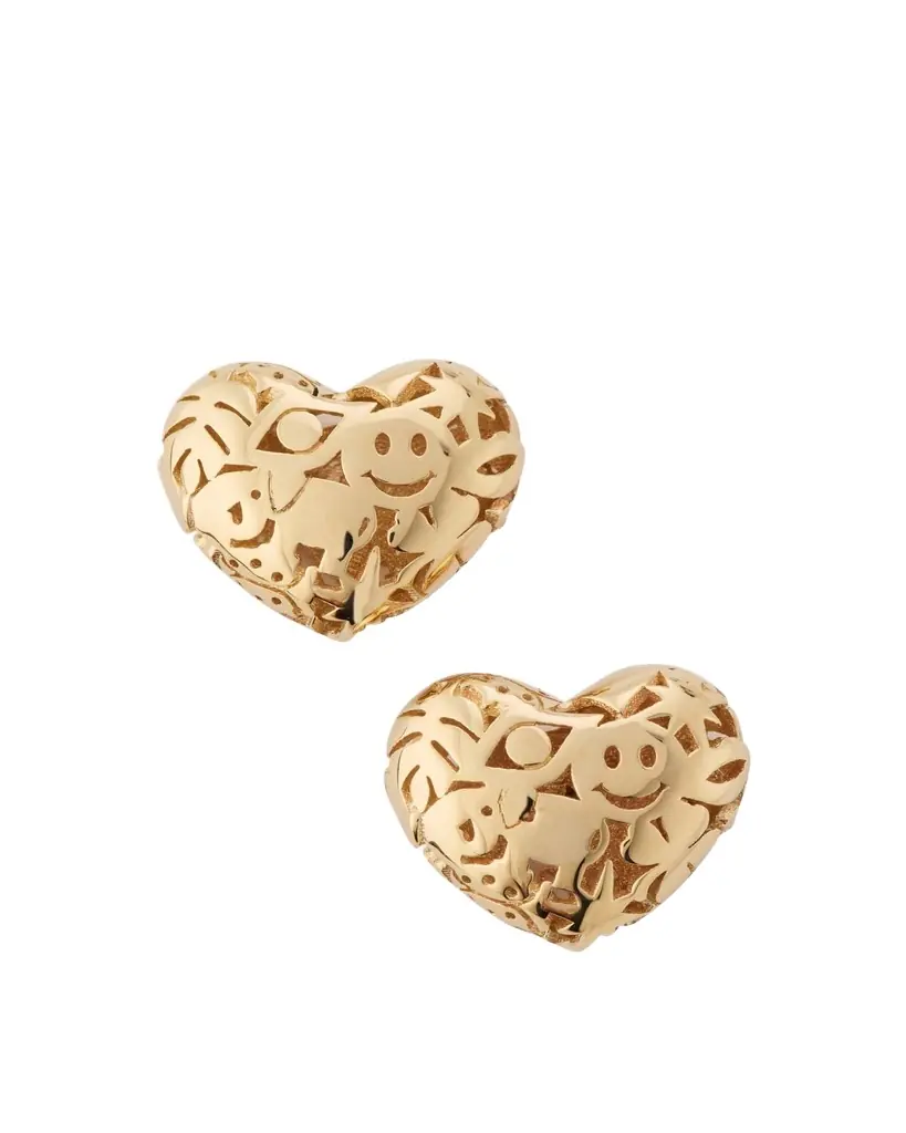 Sydney Evan Small Puffy Icon Heart Stud Earrings