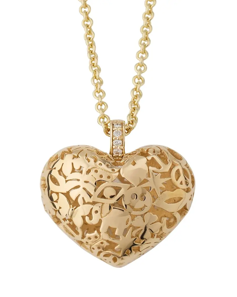 Sydney Evan Puffy Icon Heart Pendant Necklace