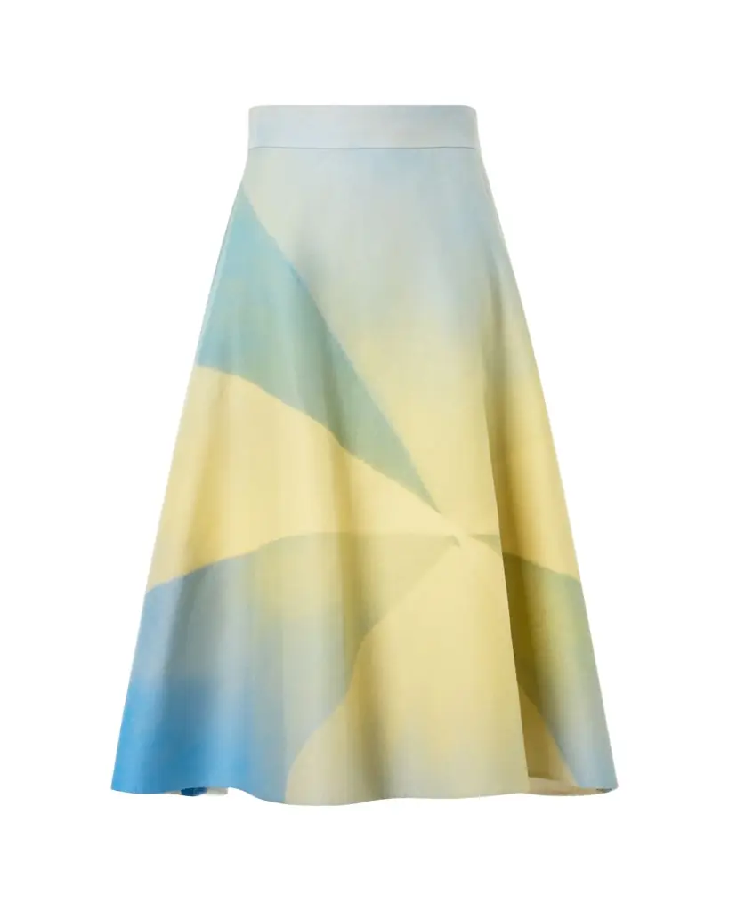 Akris Sunbeam Print Cotton Midi Skirt