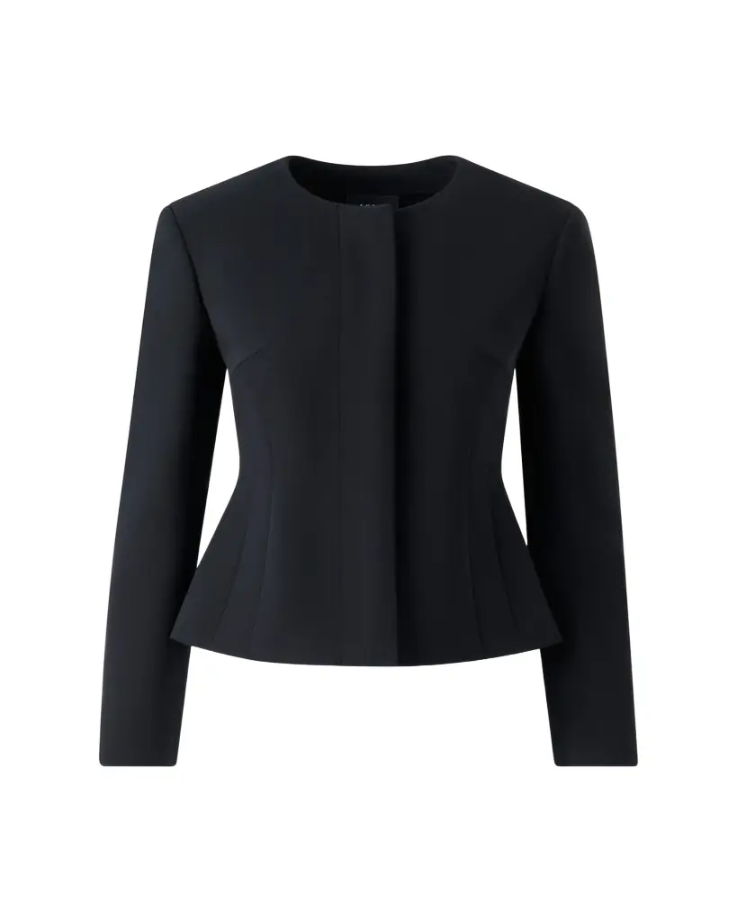 Akris Harrison Wool Single-Breasted Collarless Jacket