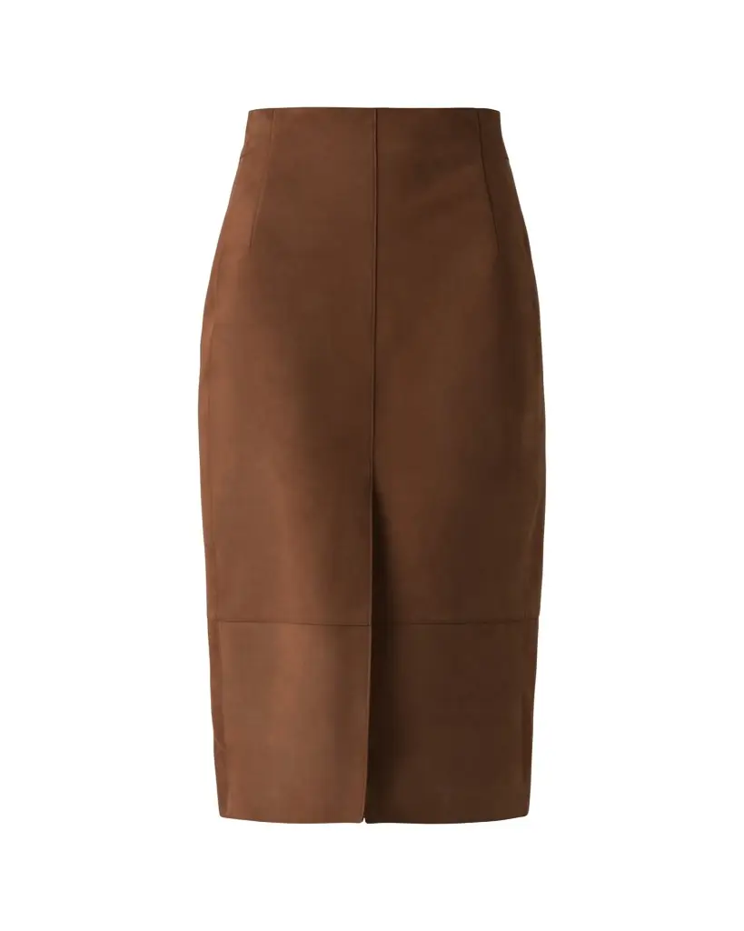 Akris Suede Midi Pencil Skirt