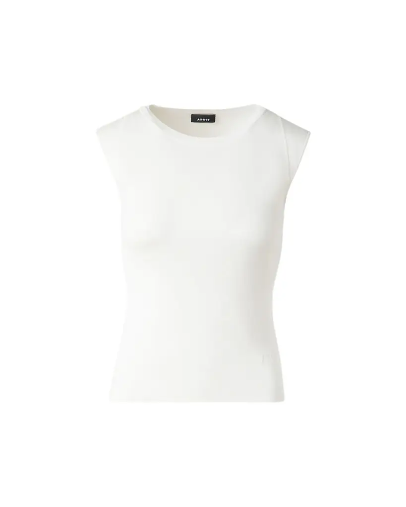 Akris Sleeveless Fitted Silk Knit Top