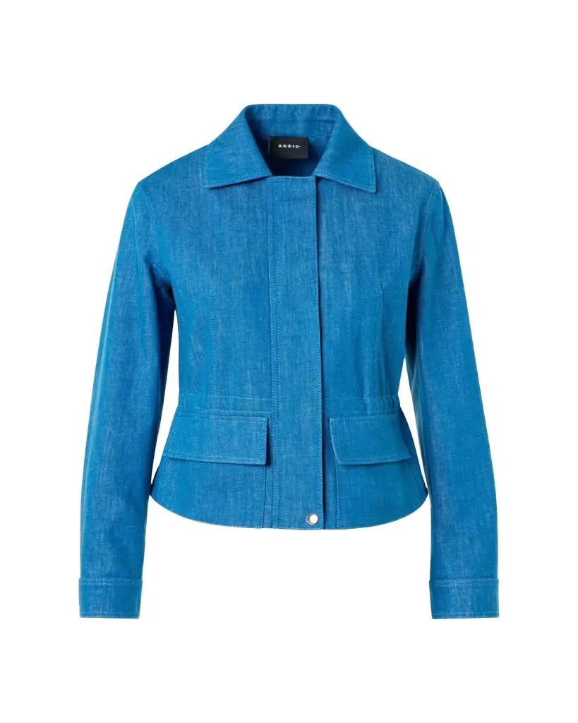 Akris Hugh Stretch Denim Cargo Jacket