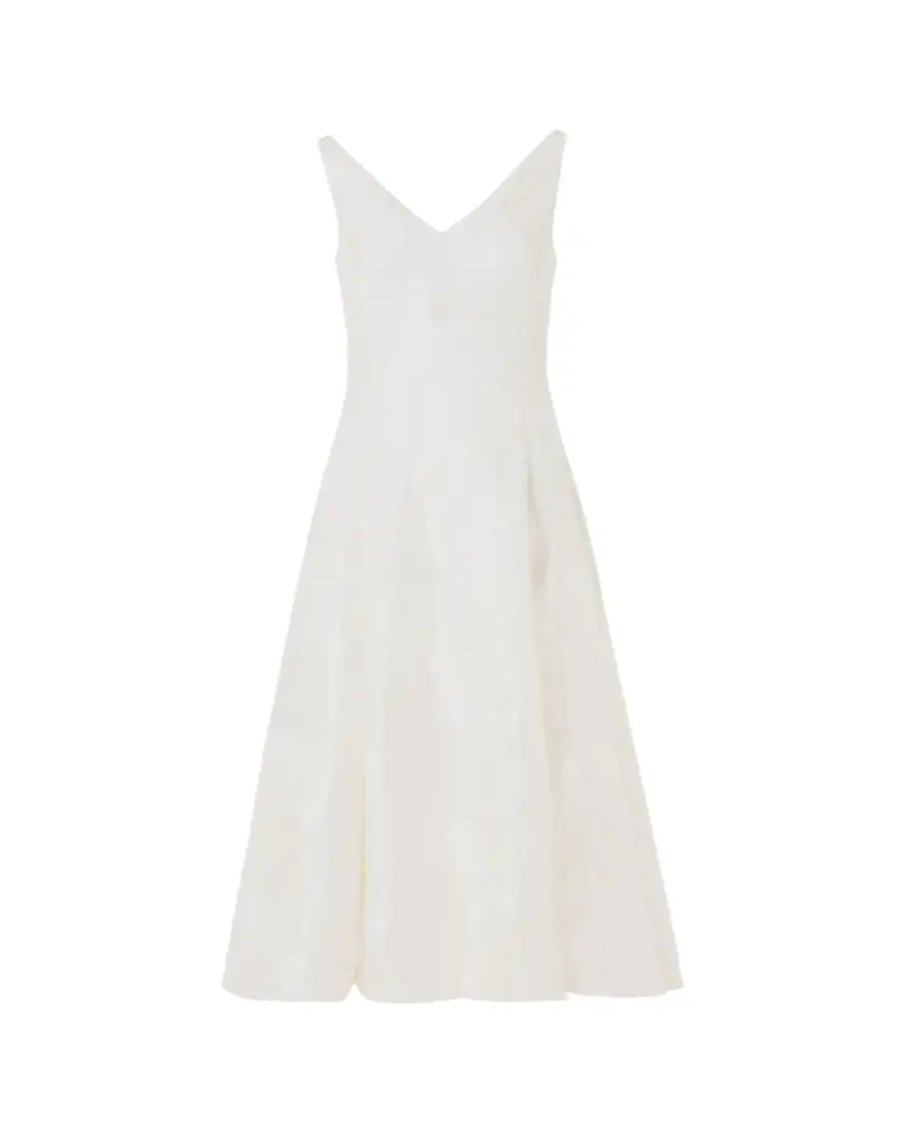 Akris Lacquered Sea Faille Sleeveless Midi Dress