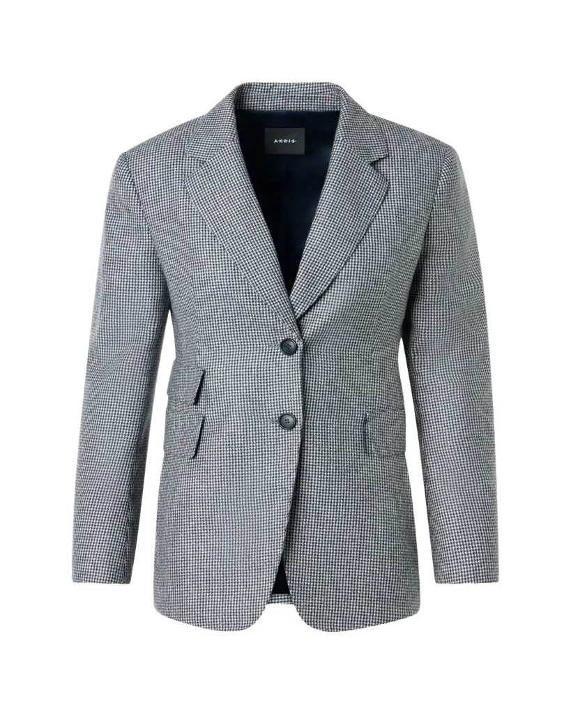 Akris Arie Cashmere Pepita Houndstooth Single-Breasted Jacket