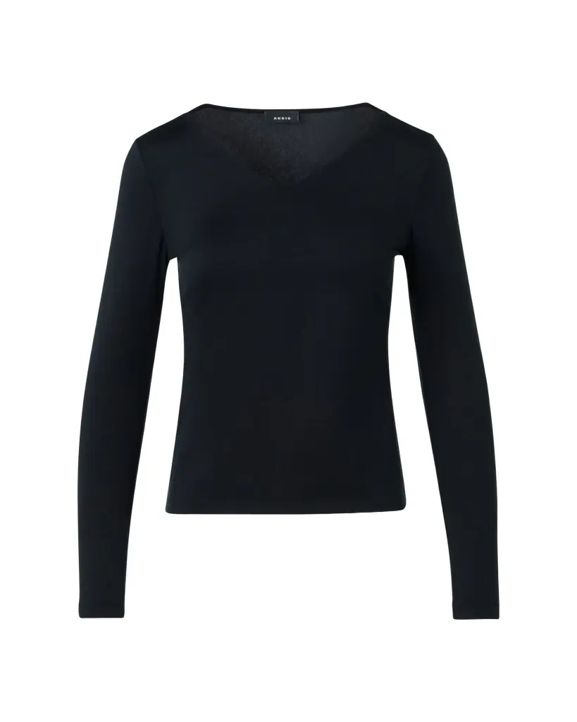 Akris V-Neck Jersey Long-Sleeve T-Shirt