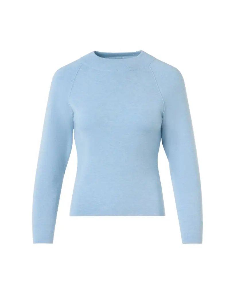 Akris Mock-Neck Cashmere-Silk Raglan-Sleeve Sweater