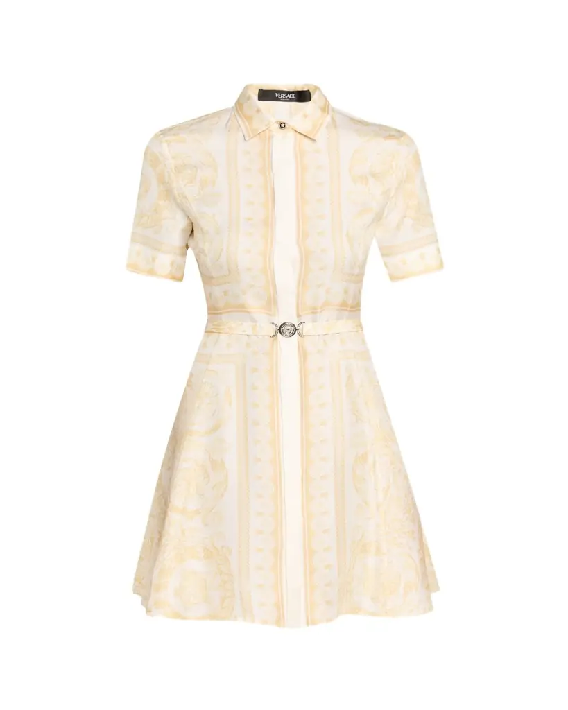 Versace Barocco Silk Twill Mini Dress