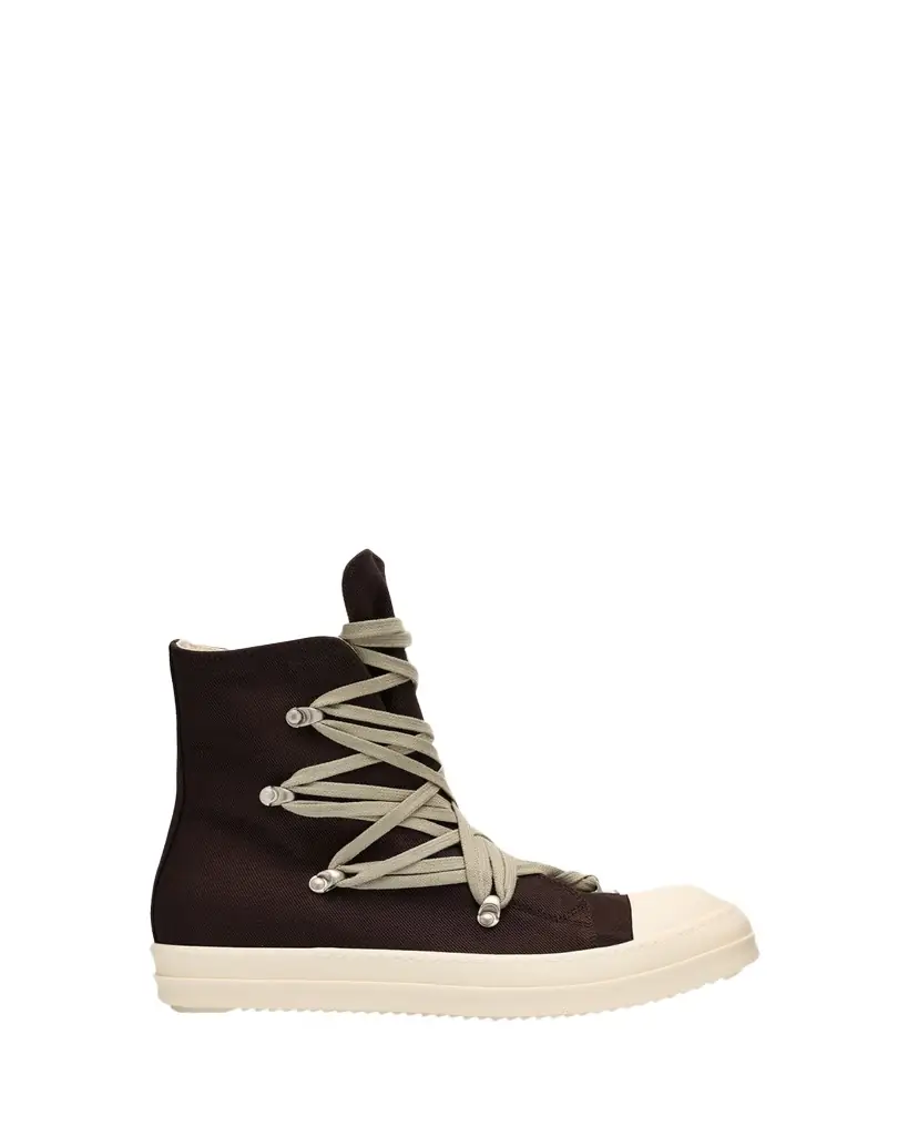 DRKSHDW RICK OWENS Men's Megalace Sneaks Denim Side-Zip High-Top Sneakers