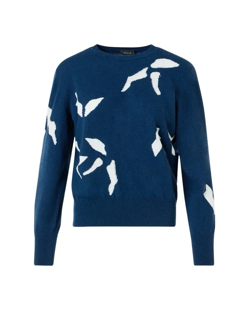 Akris Whitecaps Intarsia Cashmere & Cotton Sweater