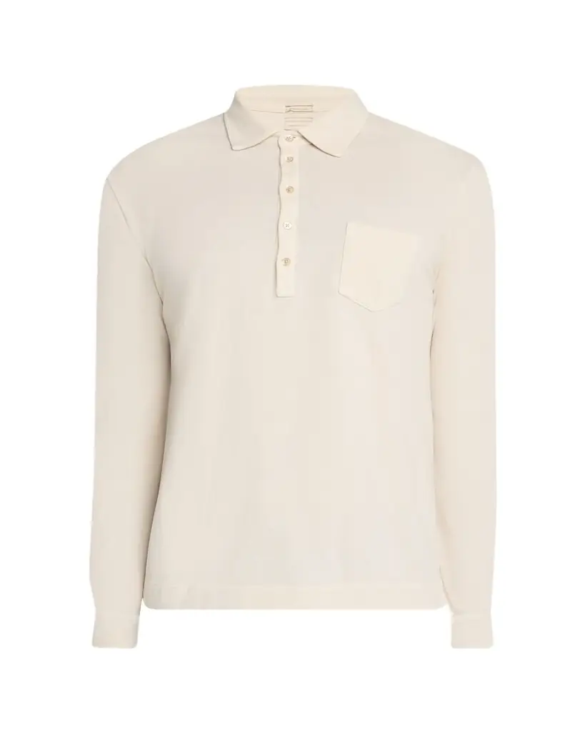 Massimo Alba Men's Pique Cotton and Cashmere Long-Sleeve Polo Shirt
