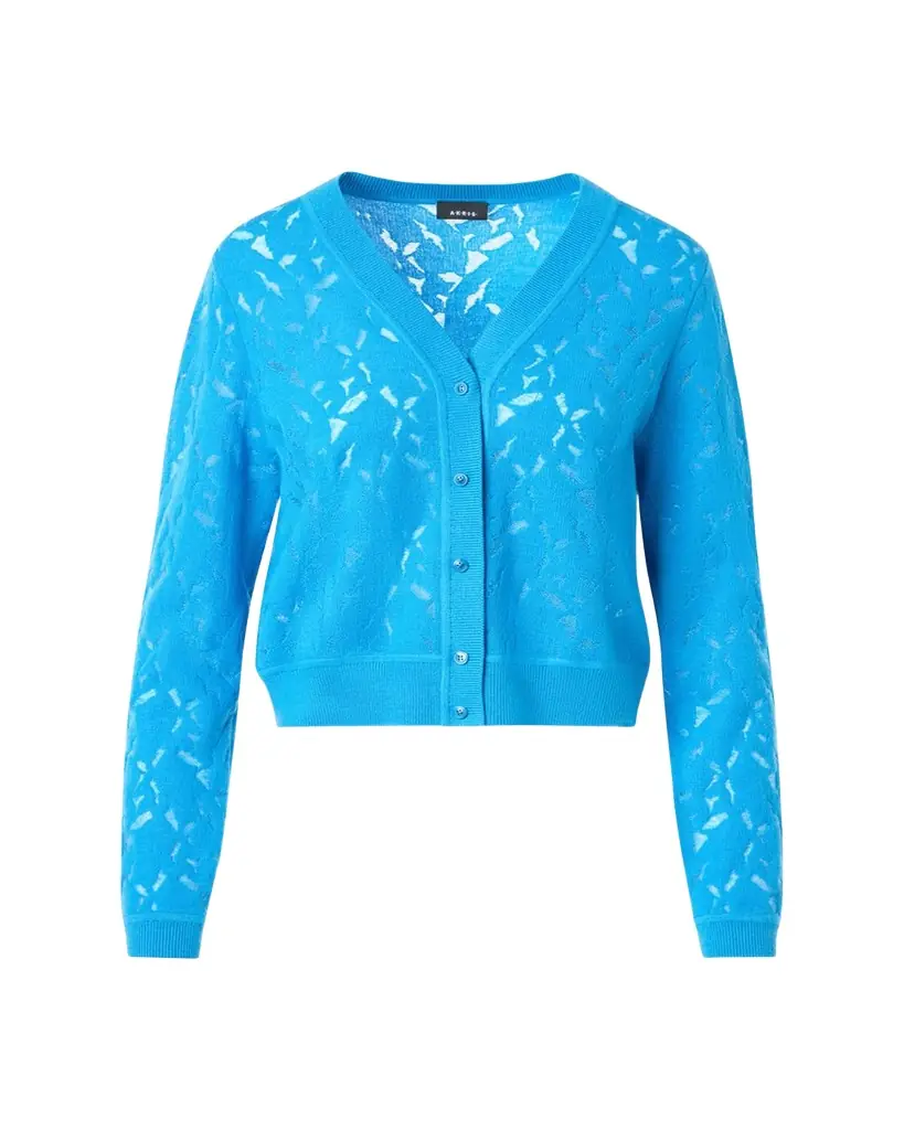 Akris Whitecaps Knit V-Neck Cardigan