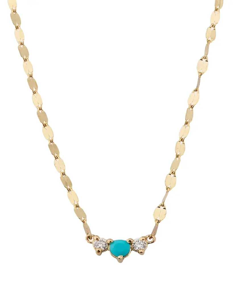 Lana Solo Turquoise & Diamond Charm Necklace