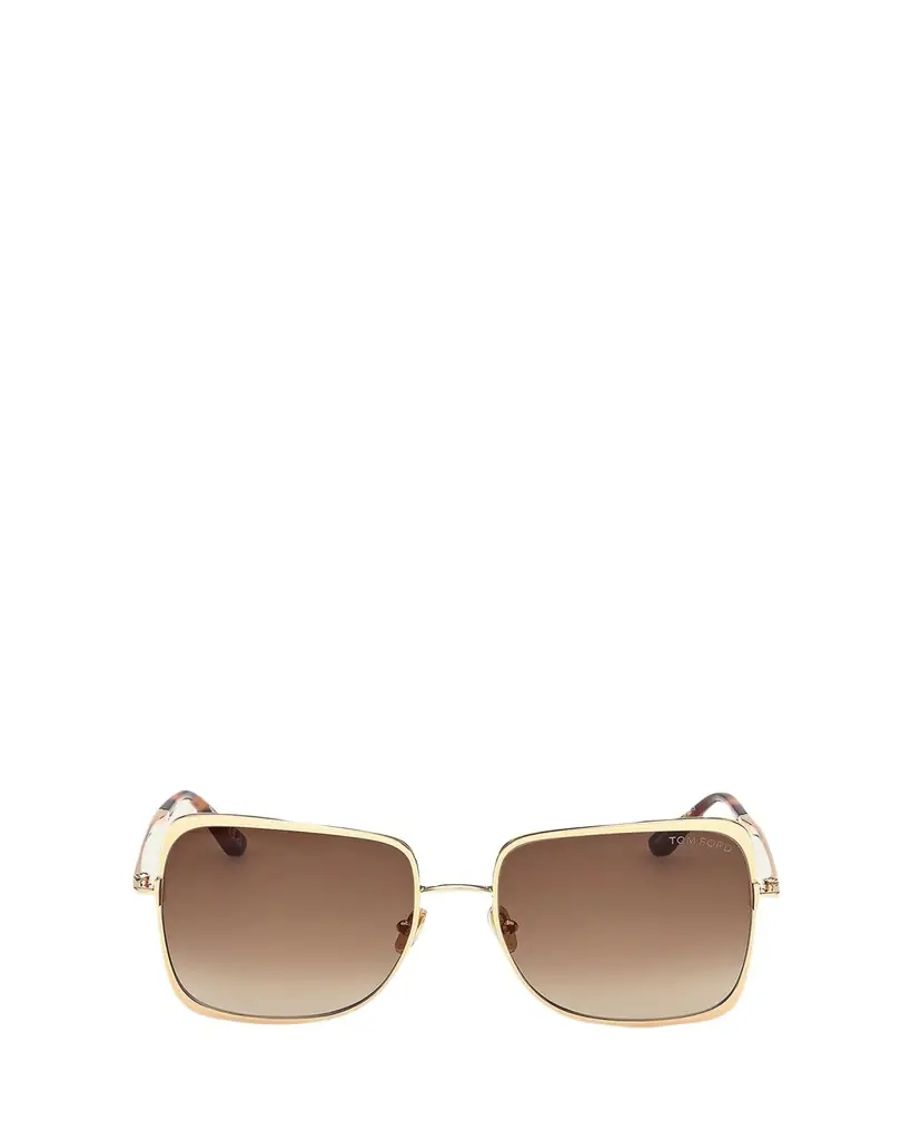TOM FORD Tara 57mm Metal Square Sunglasses