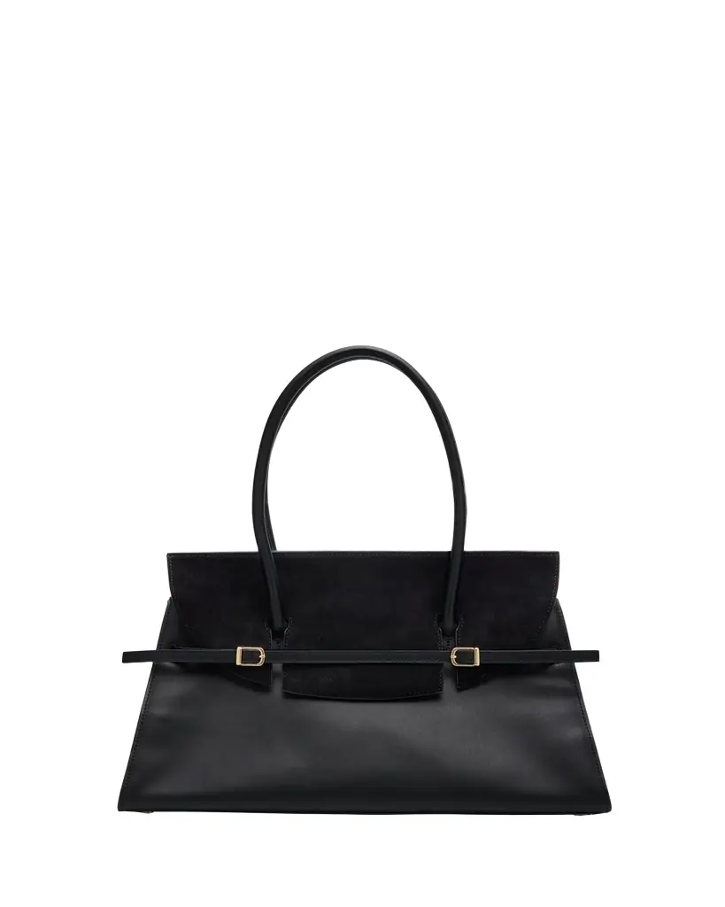 SIMKHAI River Suede Flap Leather Shoulder Bag