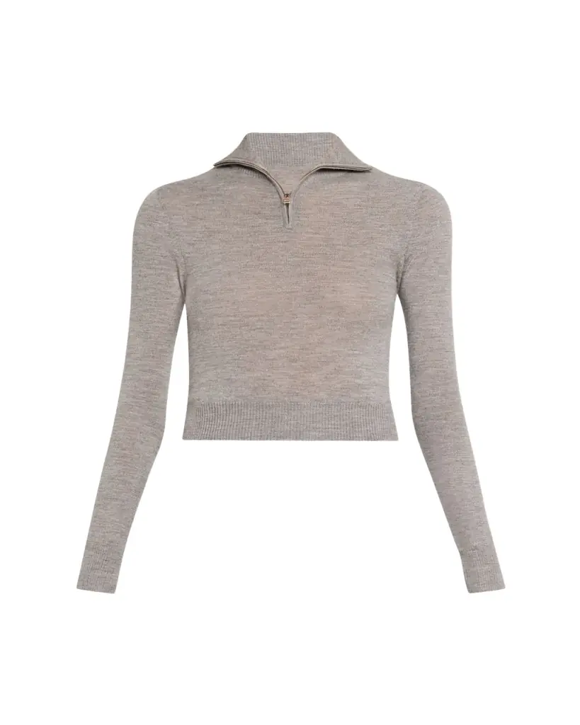 Brandon Maxwell The Paxton Half-Zip Turtleneck Sweater