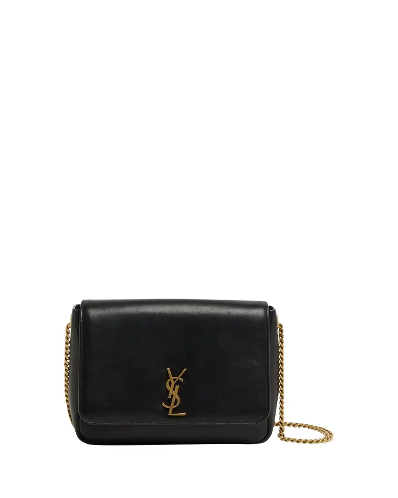Saint Laurent Kate YSL Flap Shoulder Bag in Leather