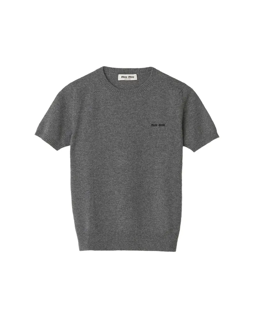 Miu Miu Cashmere Short-Sleeve Sweater