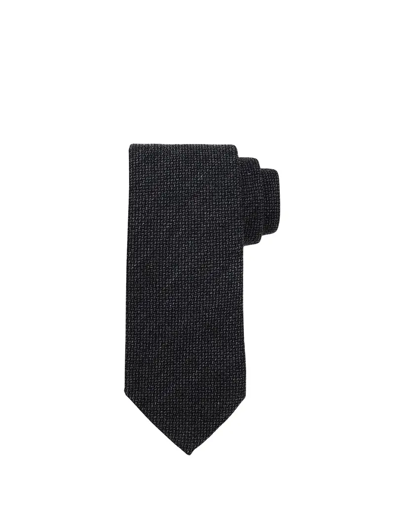 ZEGNA Men's Textured Wool and Silk Tie