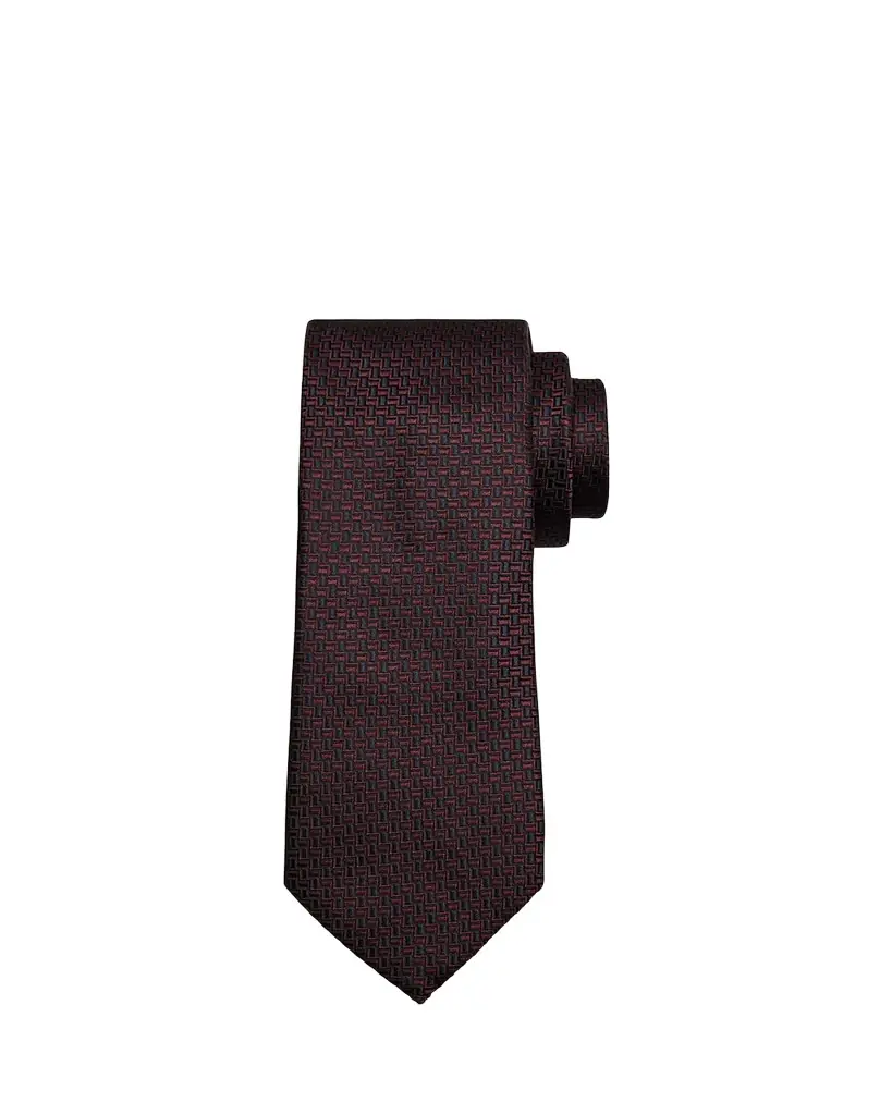 ZEGNA Men's Bicolor Basketweave Silk Tie