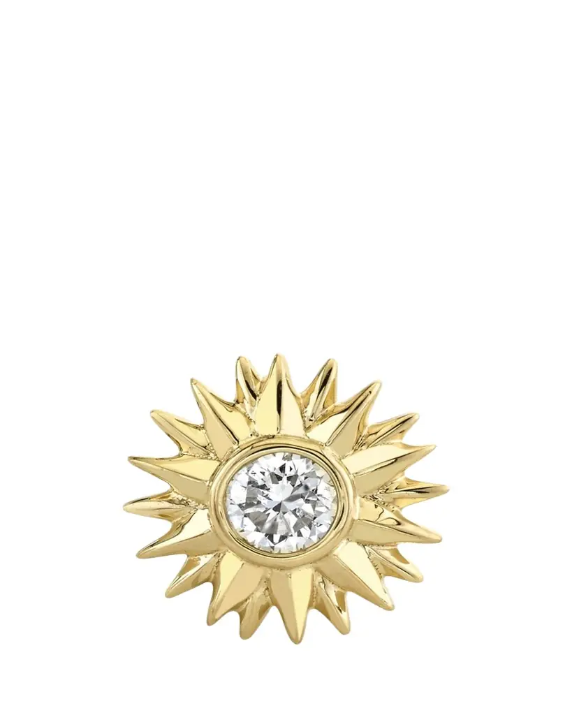 Sydney Evan 14K Yellow Gold Starburst Stud Earring, Single