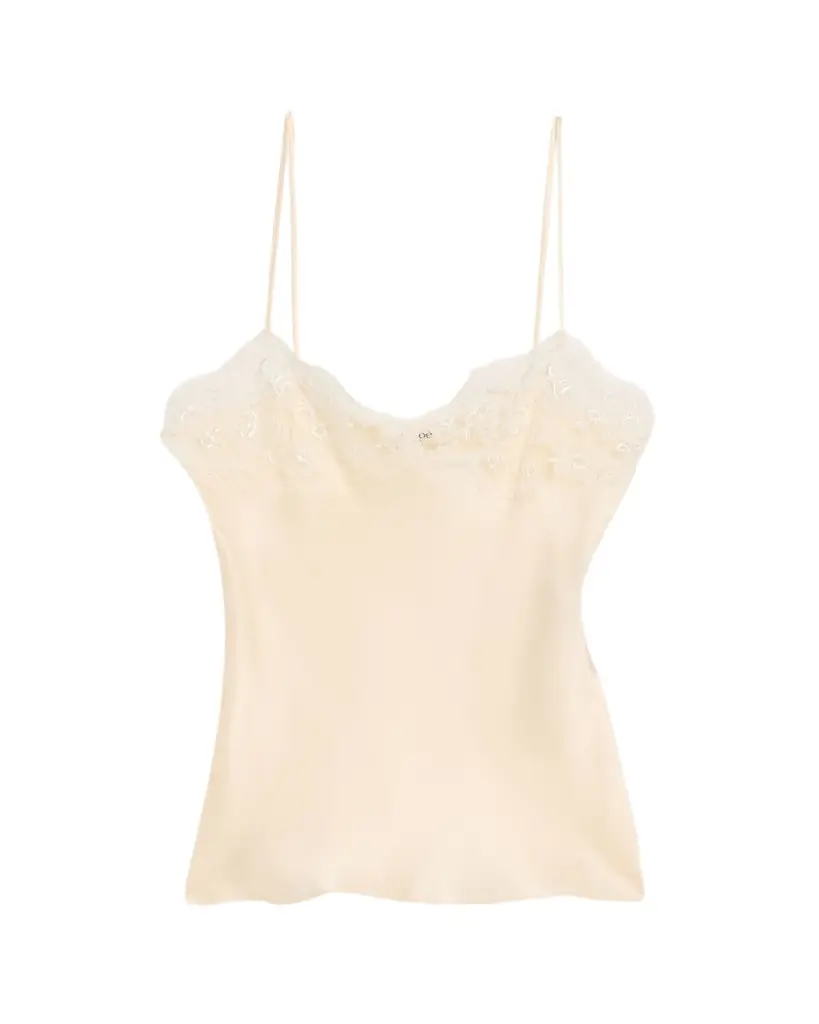 Chloe Lace-Trim Silk Cami Top