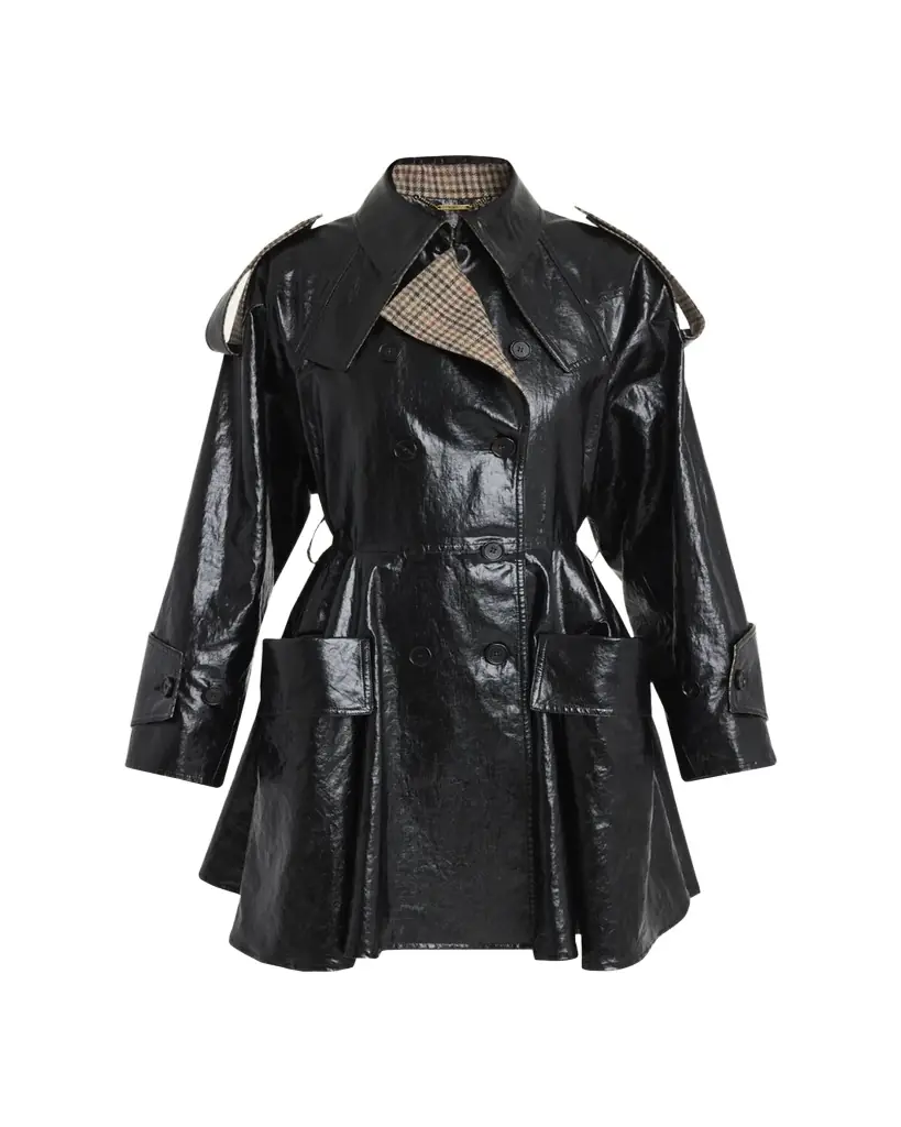 Chloe Coated Linen Belted Riding Trench Coat