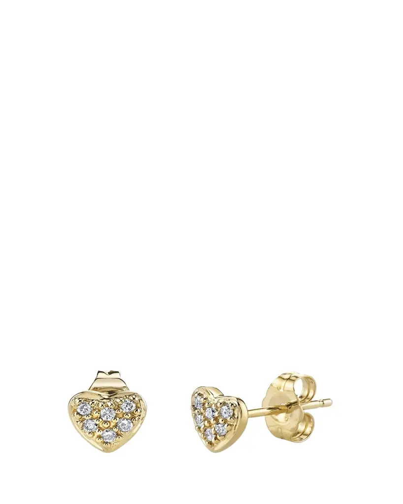 Sydney Evan 14K Yellow Gold Diamond Mini Heart Earring, Single