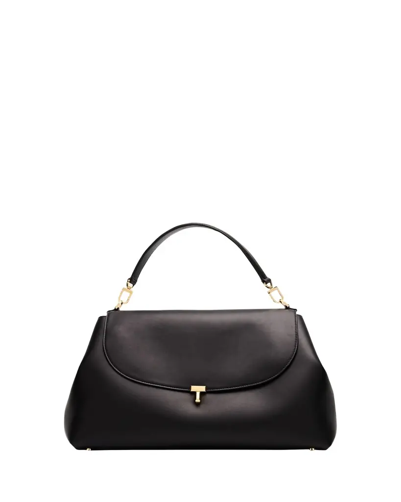 Toteme T-Lock Smooth Calf Leather Satchel Bag