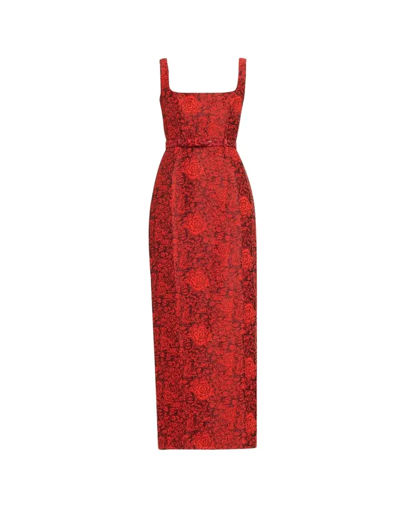 Saloni Bora Rose Brocade Long Dress