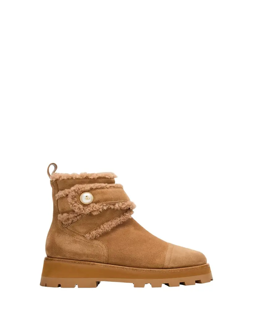 Jimmy Choo Meena Suede and Shearling Zip Ankle Boots