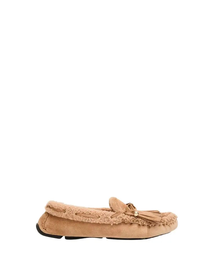 Jimmy Choo Manon Velvet Suede Loafers with Shearling