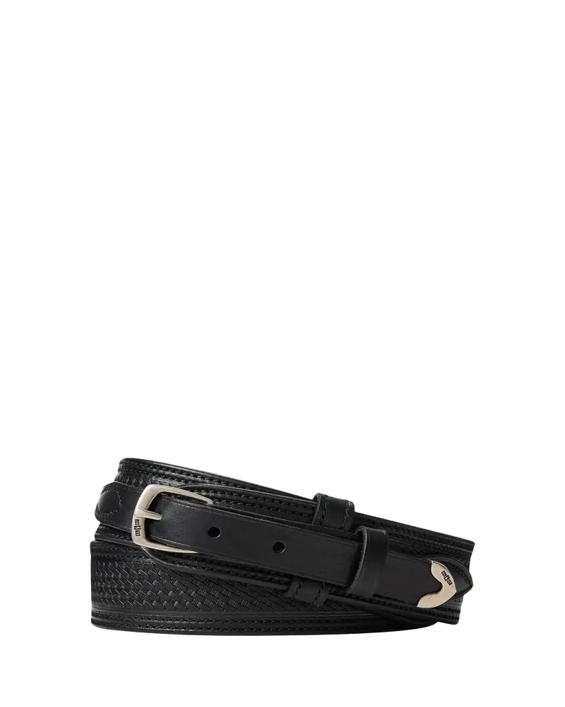 Ralph Lauren Purple Label Men's Topstitched Western Leather Belt