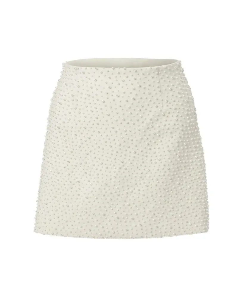 Carolina Herrera Pearly Embellished Mini Skirt