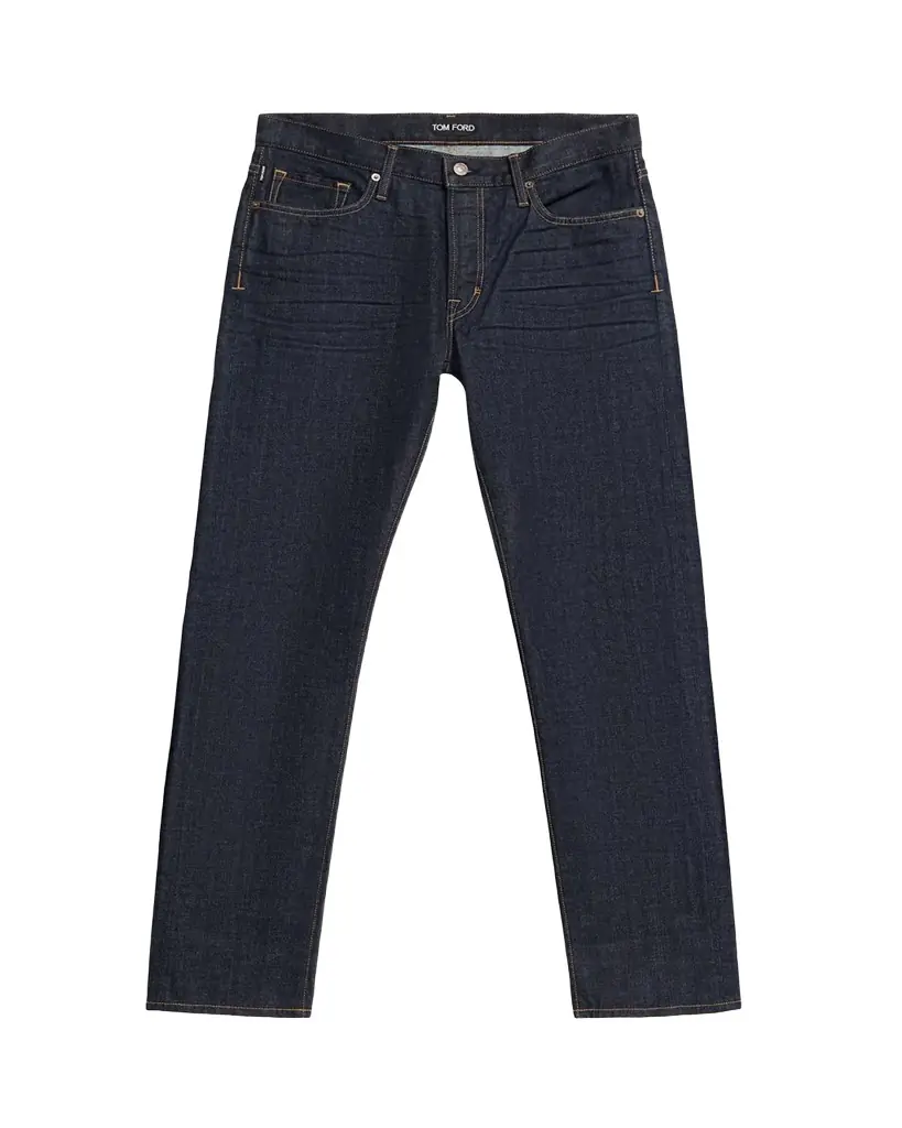 TOM FORD Men's Dark Rinse Selvedge Straight-Fit Jeans