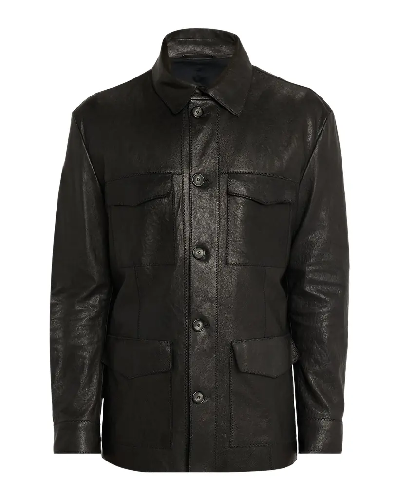Giorgio Armani Men 's Nappa Leather Safari Jacket
