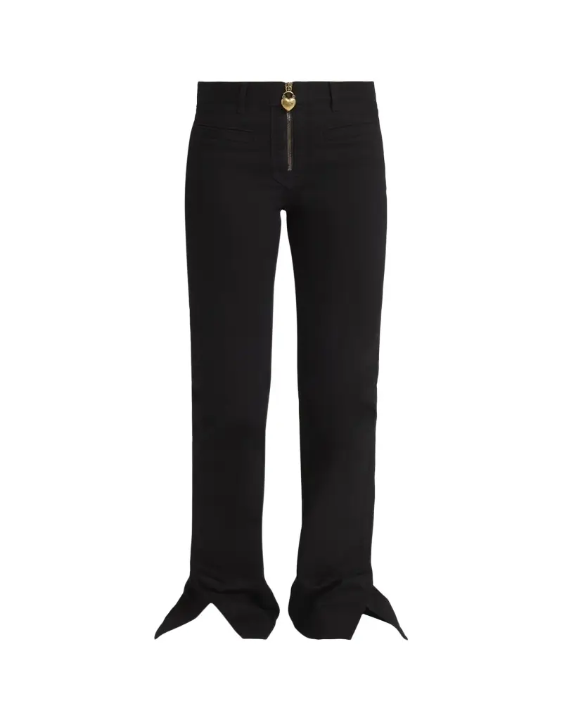 Chloe Denim Split-Cuff Flare Trousers