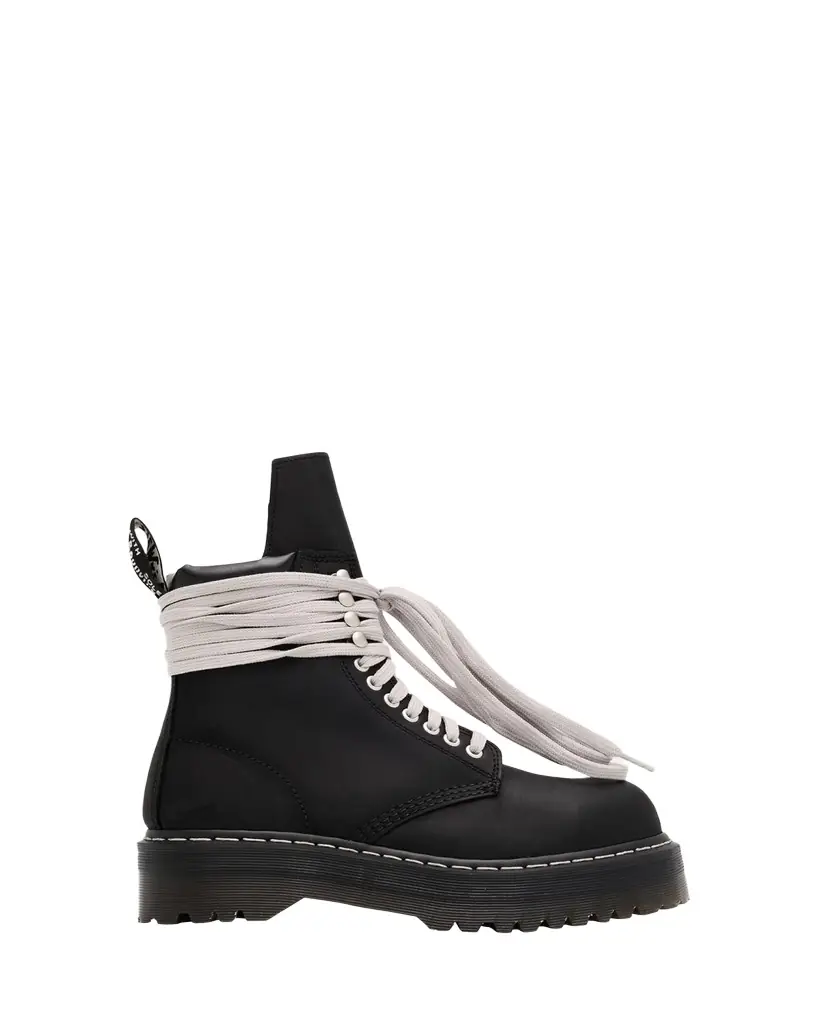 Rick Owens x Dr. Martens Quad Sole Steel Toe Leather Ankle Boots