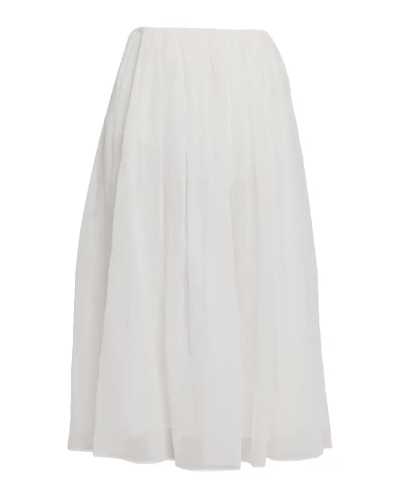 Brunello Cucinelli Cotton Organza Pull-On Midi Skirt